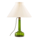 Holmegaard XL deep green lamp with Le Klint shade, 1960s