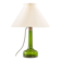 Holmegaard XL deep green lamp with Le Klint shade, 1960s