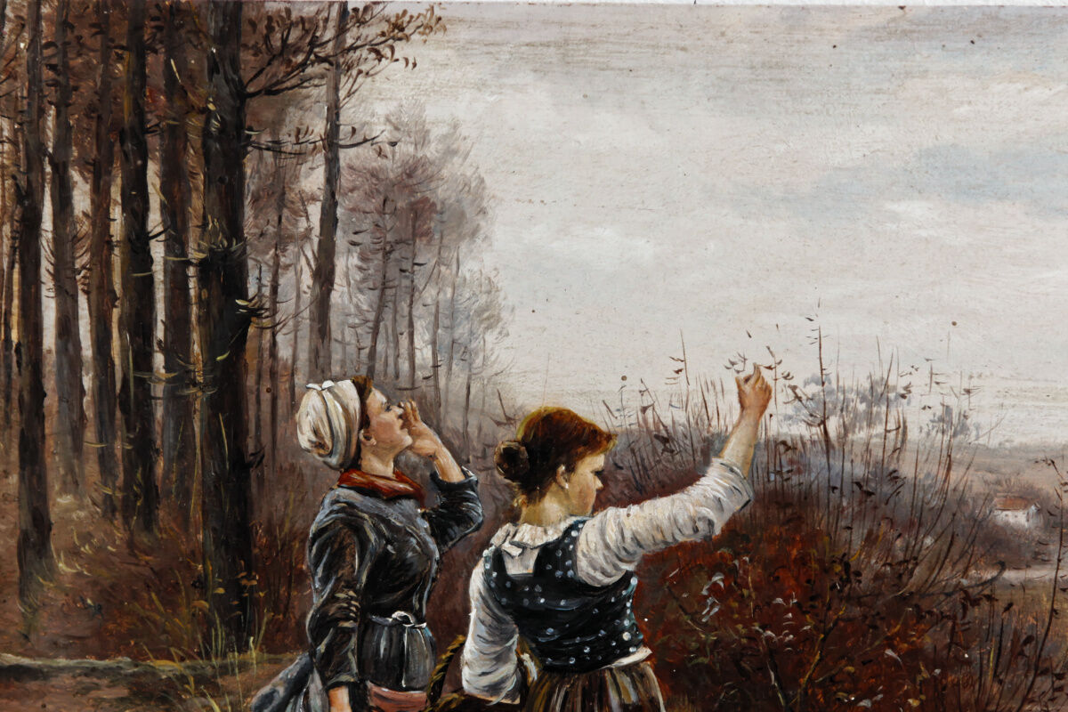Oil on panel, nineteenth century