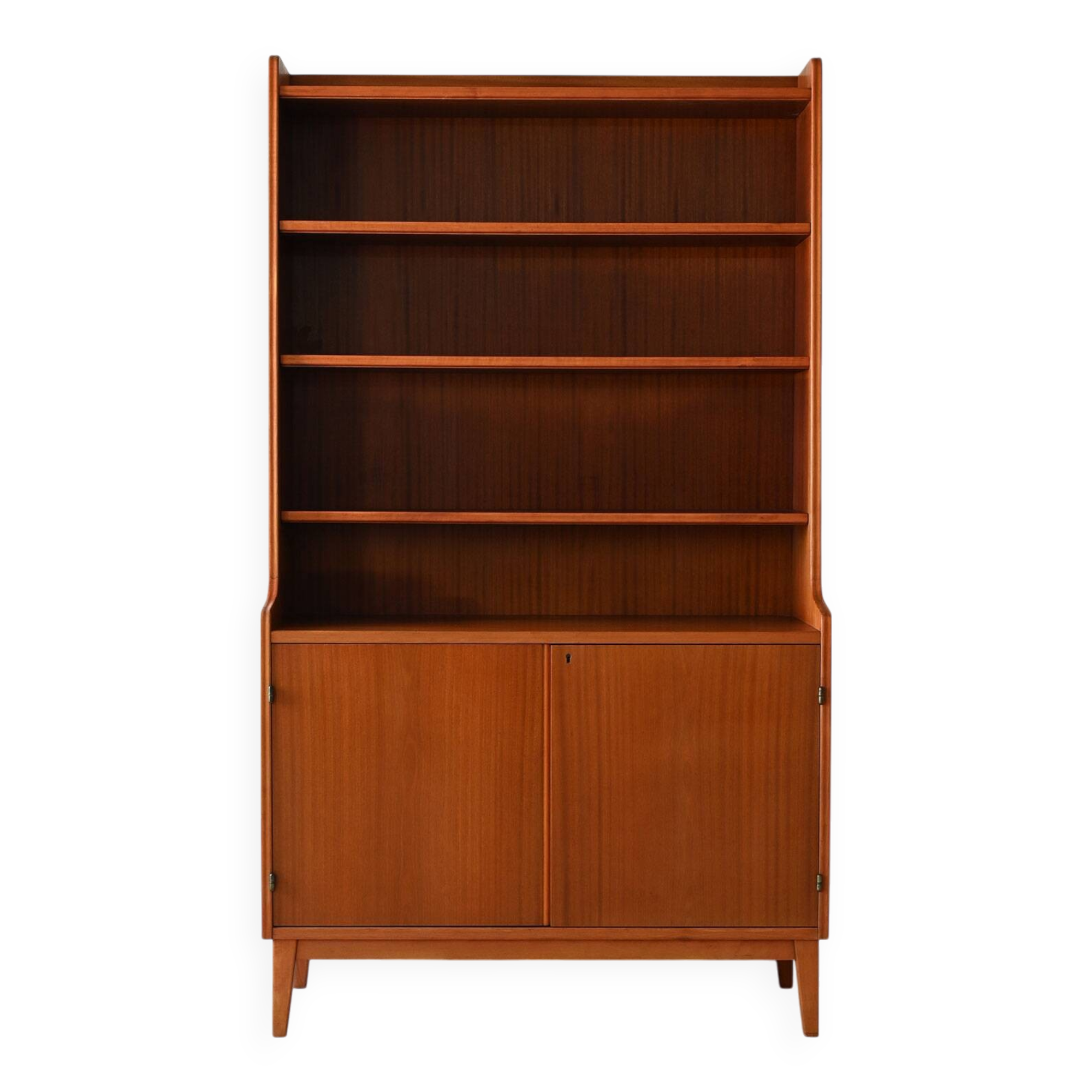 Swedish teak bookcase with hinged doors