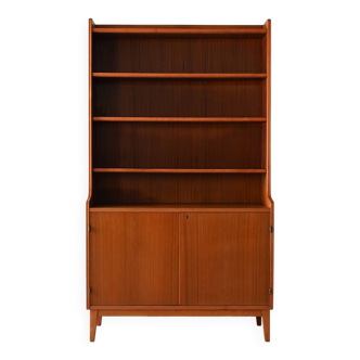 Swedish teak bookcase with hinged doors