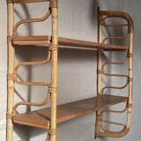 Removable wall shelf in rattan – 1960s vintage