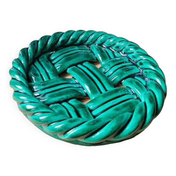 Dessous de bouteille en porcelaine vernissé Vallauris