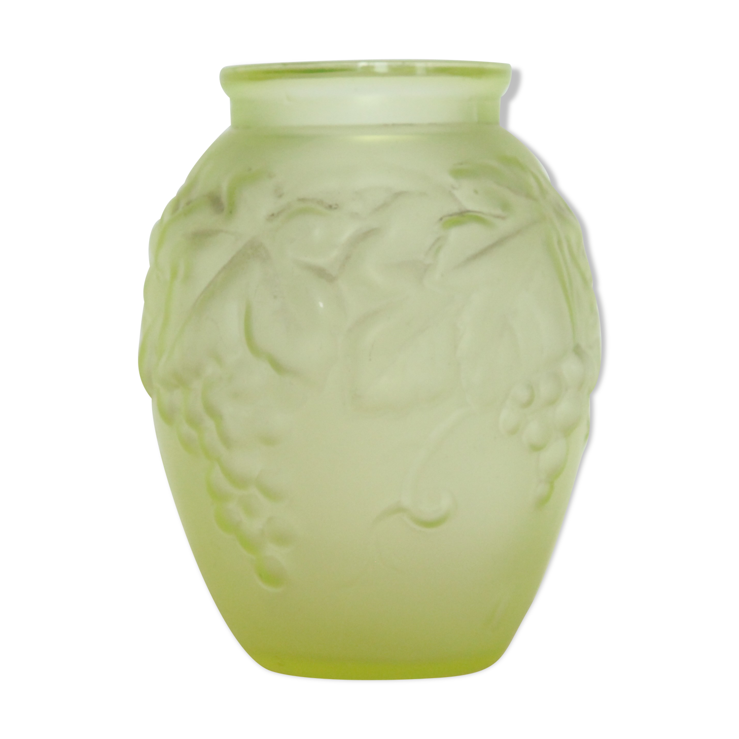 Vase art nouveau vert motif végétal