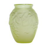 Vase art nouveau green vegetable motif