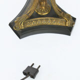 Lamp in gilded bronze and black lacquered metal