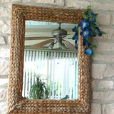 Rectangular rattan mirror 60X47