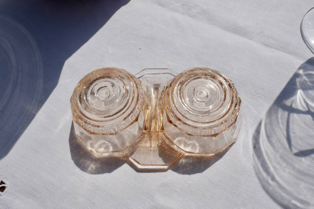 Rosaline molded glass salt and pepper shaker