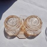 Salière Poivrière en verre moulé Rosaline