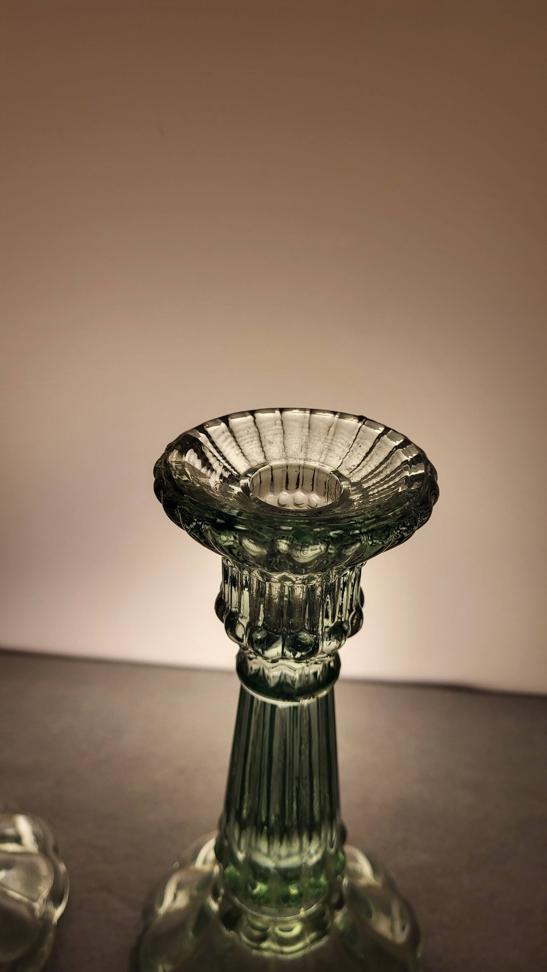 2 Glass candle holders