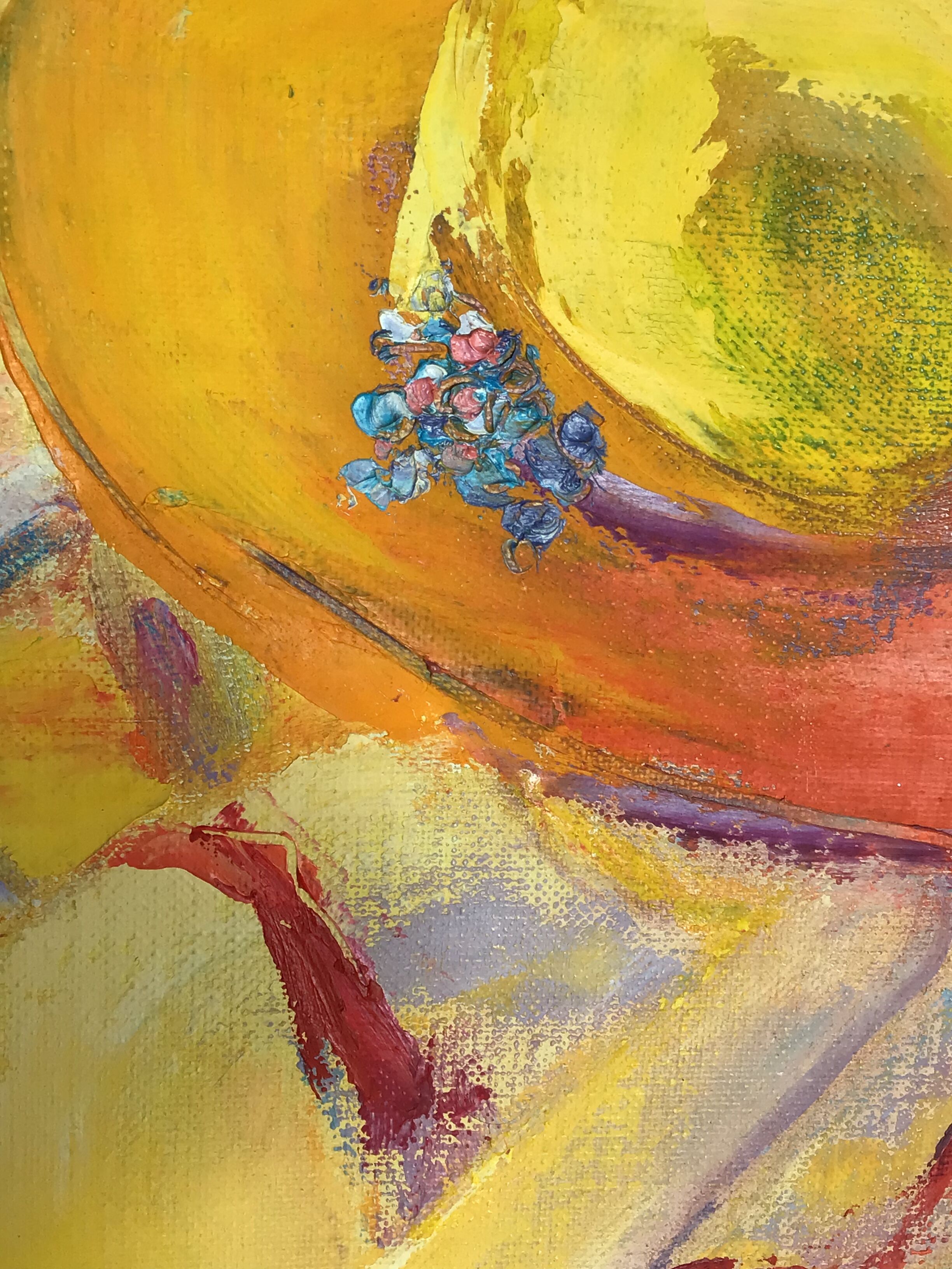 Oil on canvas Terrace signed 40x40cm