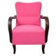 Pair of Art Deco pink armchairs in fabric and wood, 1920s, fully restored.