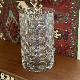 Pressed glass Lens vase by Vladimir Jelinek made in Czechoslovakia Hermanova hut Sklo Union