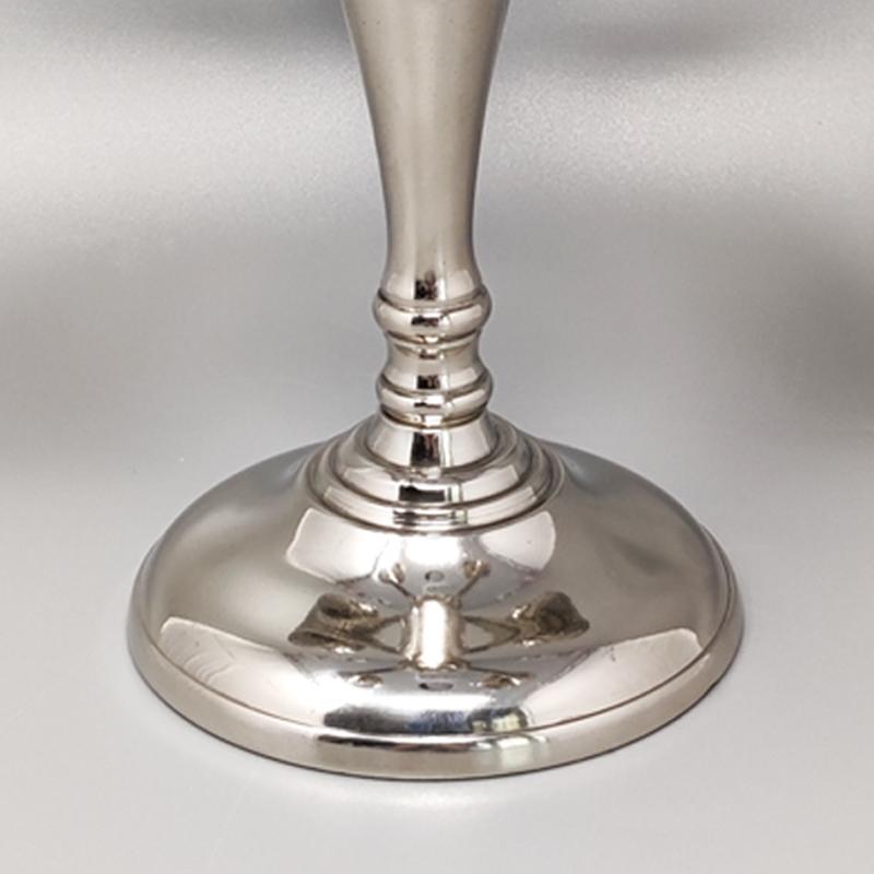 1950s Stunning Candelabra for Five Candles in Stainless Steel. Handmade. Made in Italy