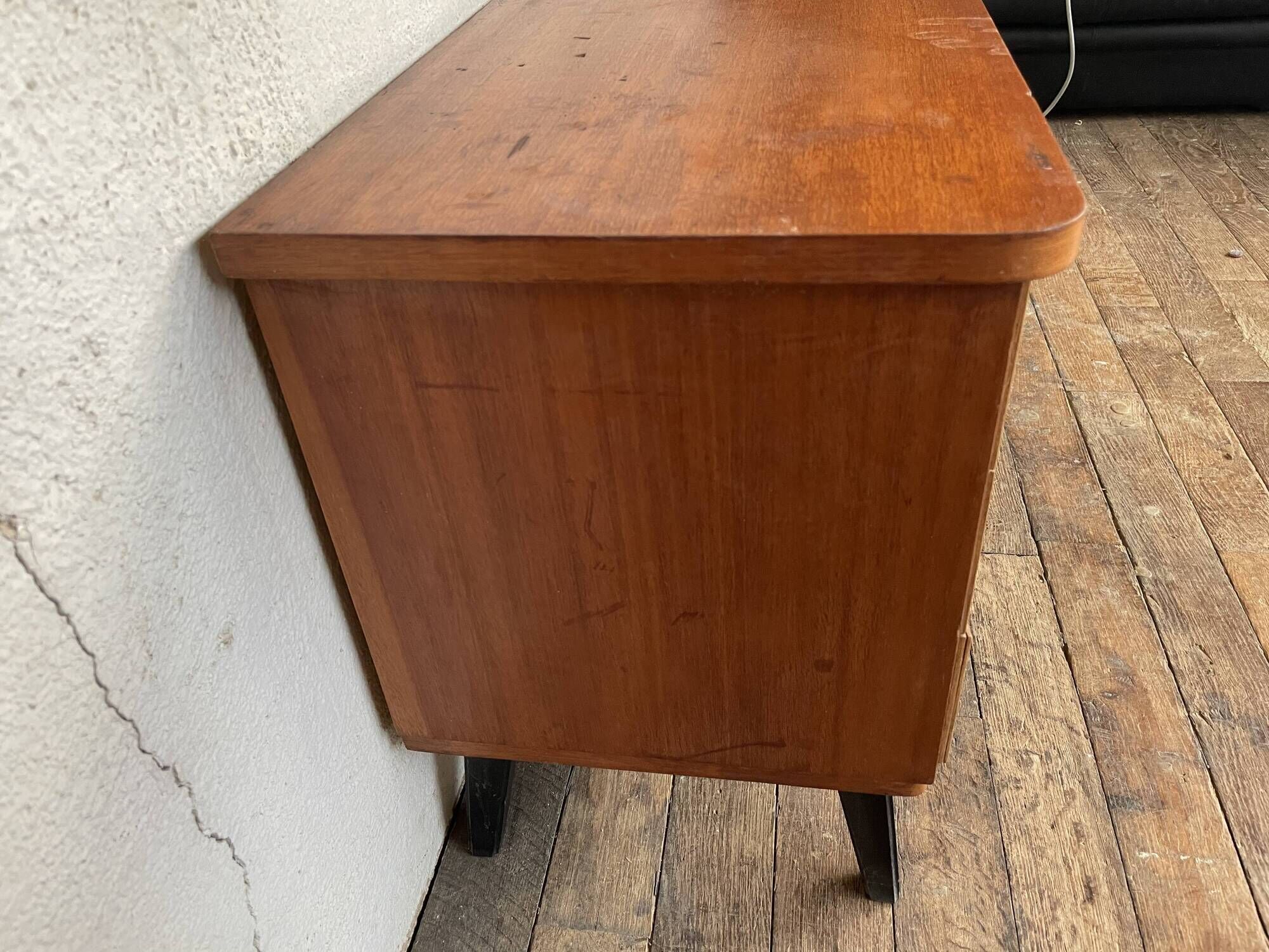 Pair of night table feet compass bedside end of vintage sofa old 1950 1960 retro