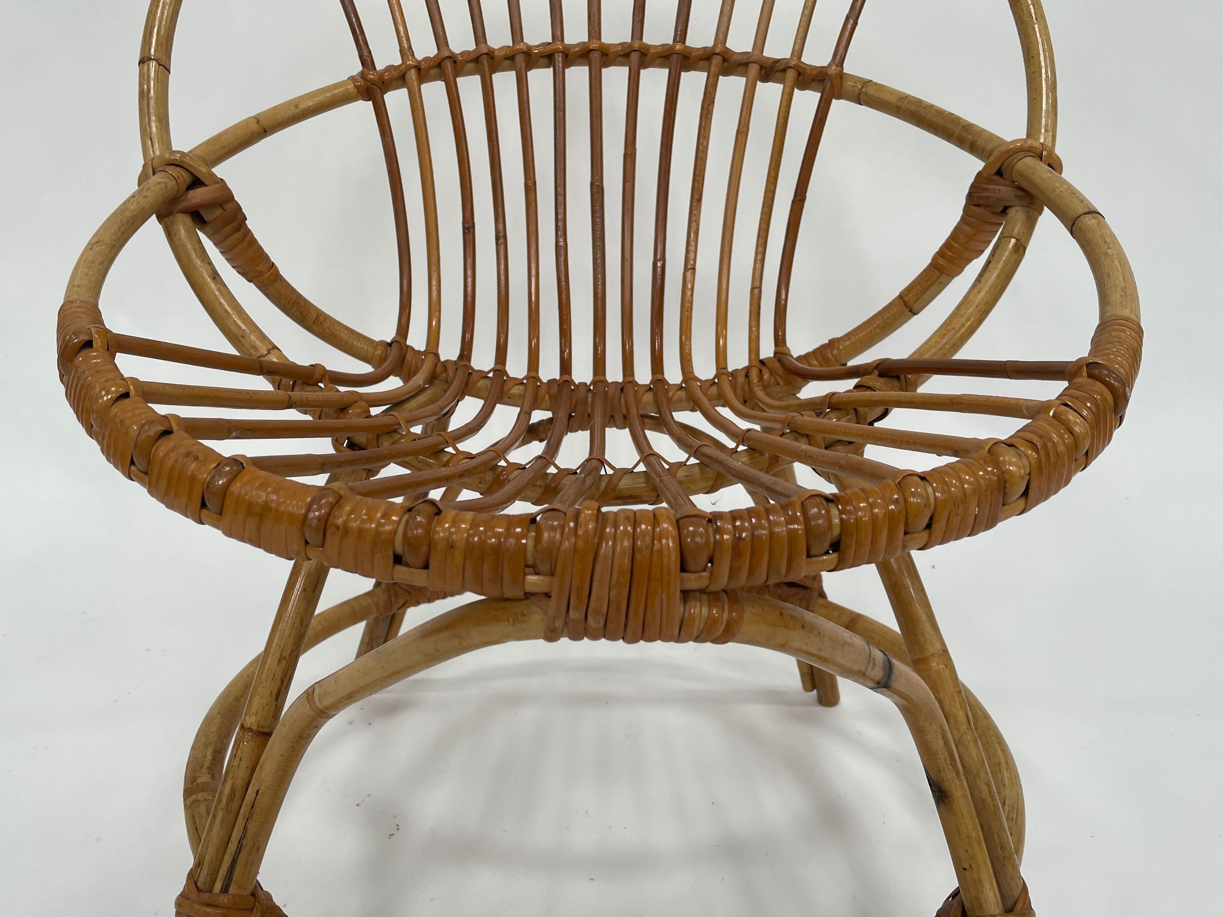 Vintage rattan chair by Dirk van Sliedregt Rohe Noordwolde 1960 in the Netherlands