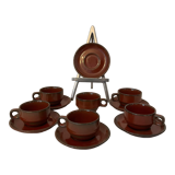 Vintage coffee set in enamelled ceramic 70s