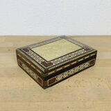 Mother-of-pearl and wood marquetry jewelry box