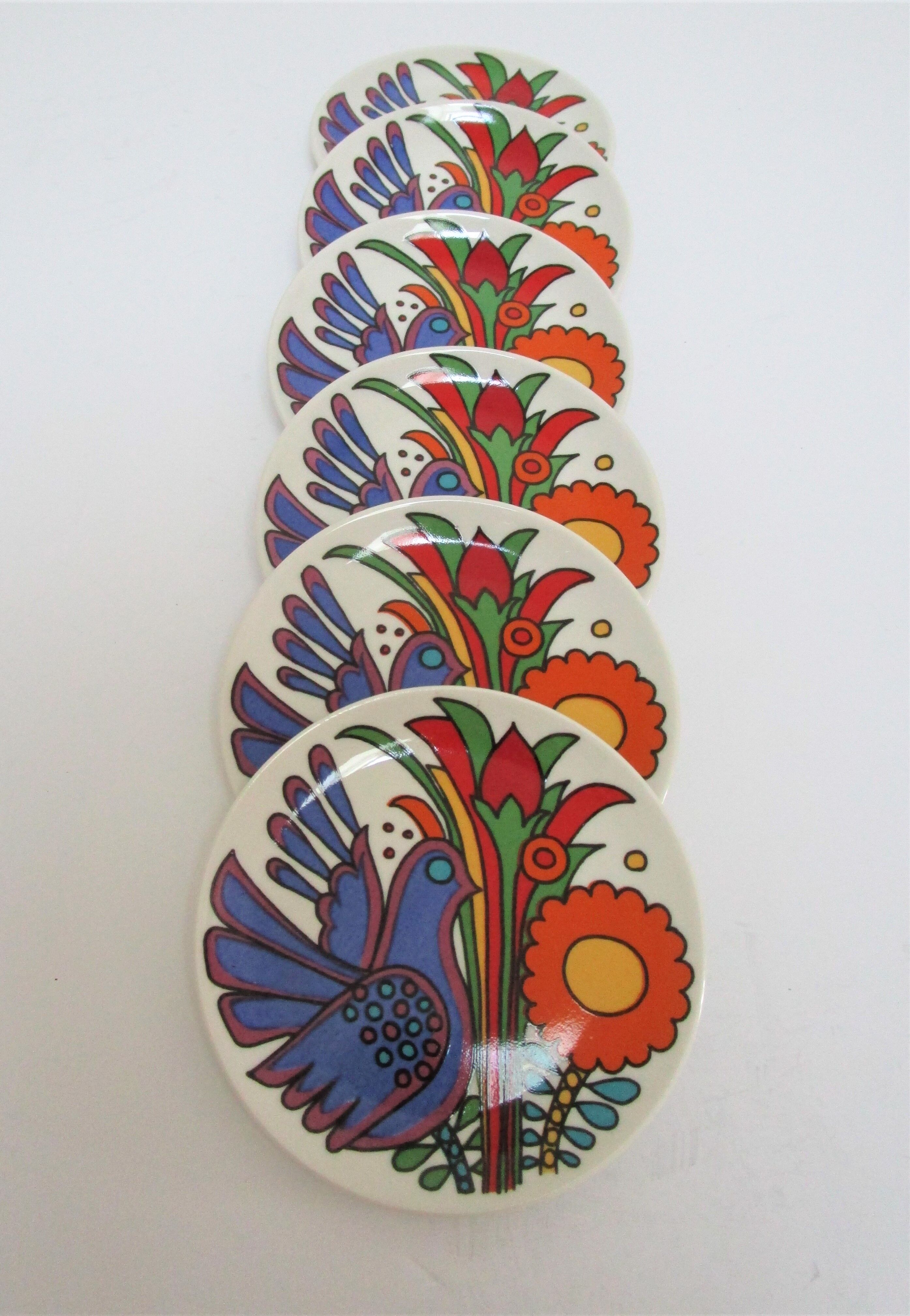 Six butter plates Acapulco Villeroy and Boch 70s
