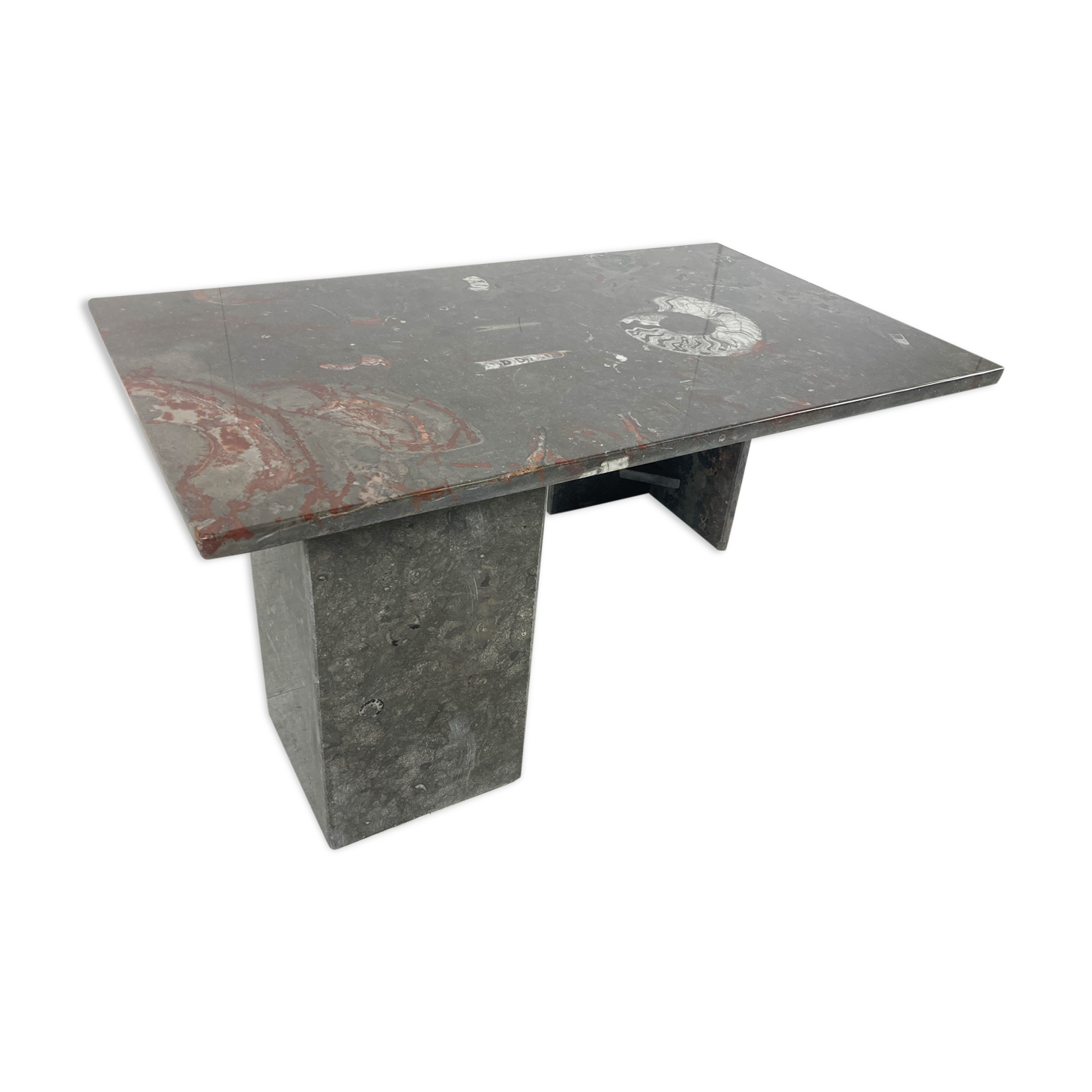 Vintage fossil stones coffee table, 1970s