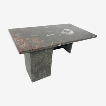 Table basse vintage en pierres fossiles, années 1970