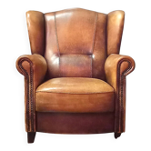 Fauteuil en peau de mouton vintage robuste
