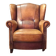 Robust vintage sheepskin armchair