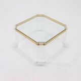 French acrylic and gold plated glass coffee table 1970s