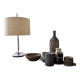 Lampe de table Staff Leuchten chrome et lin/coton, Germany 1970