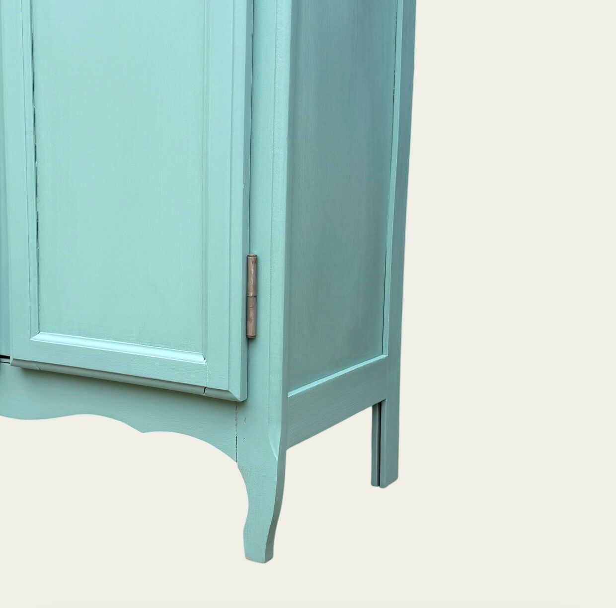 Vintage grey-green glass cabinet from the 1960s.
