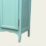 Vintage grey-green glass cabinet from the 1960s.