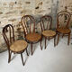 Lot de 5 chaises bistrot bois courbé cannage