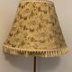 Brass tripod floor lamp with golden pompom lampshade 1960