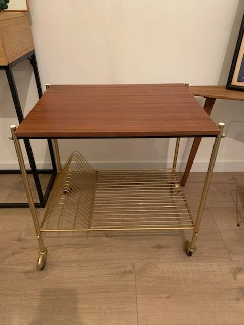 Vintage vinyl storage table trolley