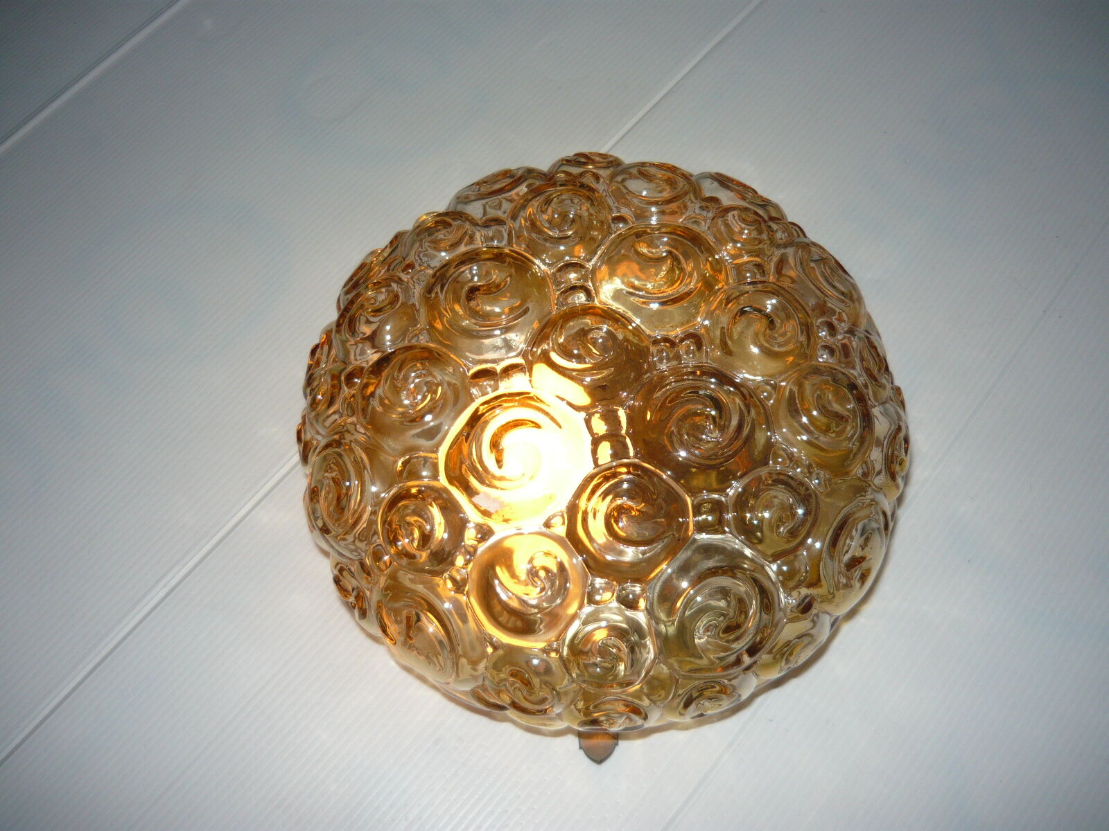 Amber glass ceiling lamp from the 50/60s