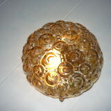 Amber glass ceiling lamp from the 50/60s