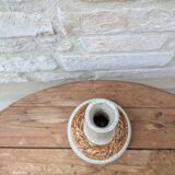 Vase, soliflore ancien en céramique craquelée blanche, à décor de cerfs