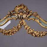 Louis XV style screen with three sheets in molded wood and embroidered fabrics