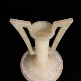 Alabaster vase with art nouveau handles