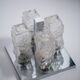 Vintage Kaiser Leuchten Ice Glass Flush Mount Ceiling Lamp, 1960s German Li