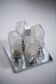Vintage Kaiser Leuchten Ice Glass Flush Mount Ceiling Lamp, 1960s German Li
