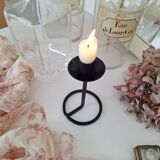 Black wrought iron candle holder