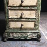 Old wooden dresser, aged green patina