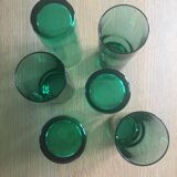 6 high glasses 1970 green color