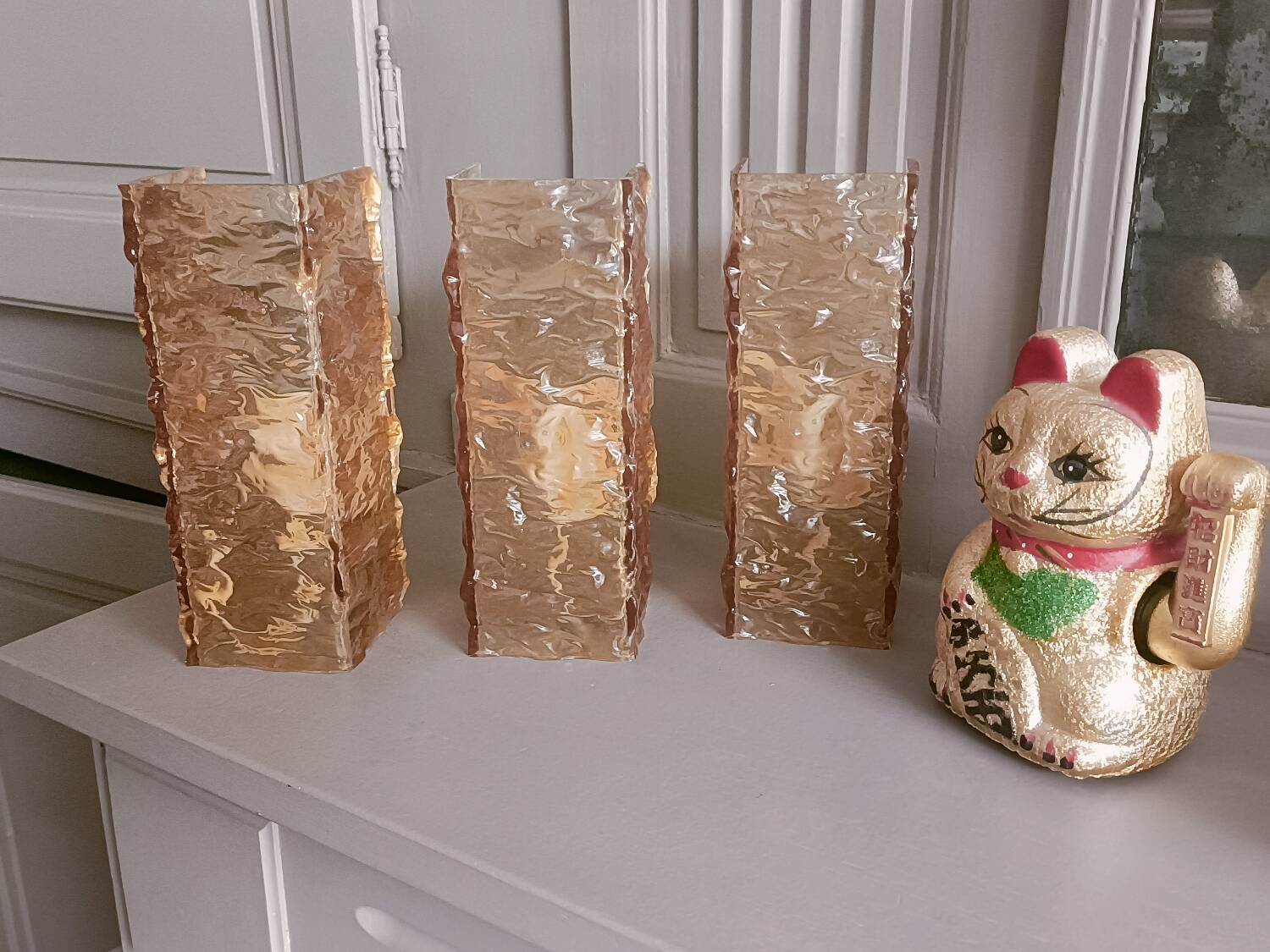 Three 1960s Perspex wall lights