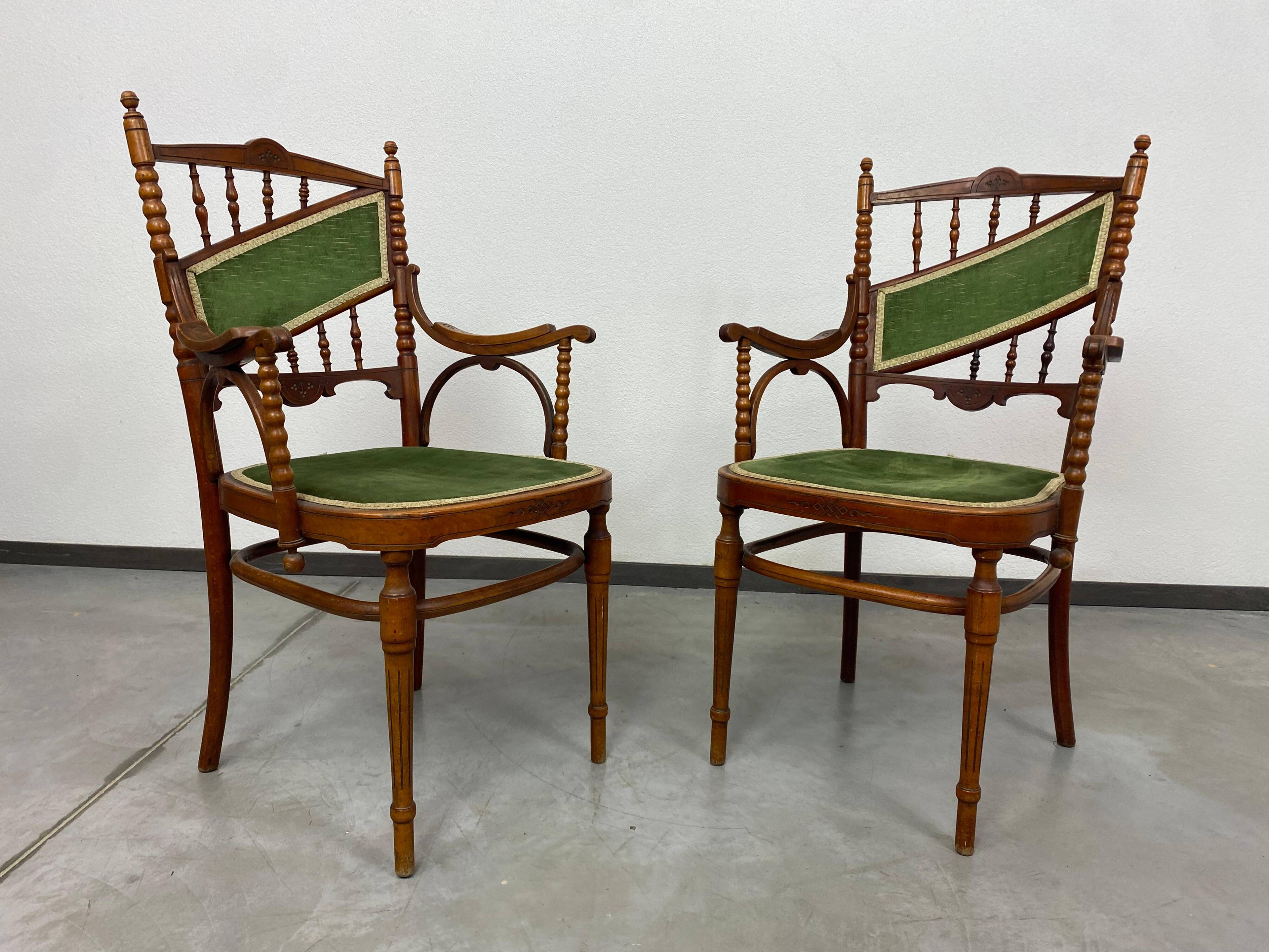 Jugendstil armchairs by J&J Kohn
