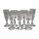 7 glasses of antique crystal liqueur cellar with facets