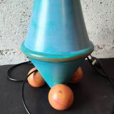 Patinated wooden sculptural lamp – unique piece