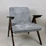 Grey Silver Bunny Armchair by Józef Chierowski, 1970s