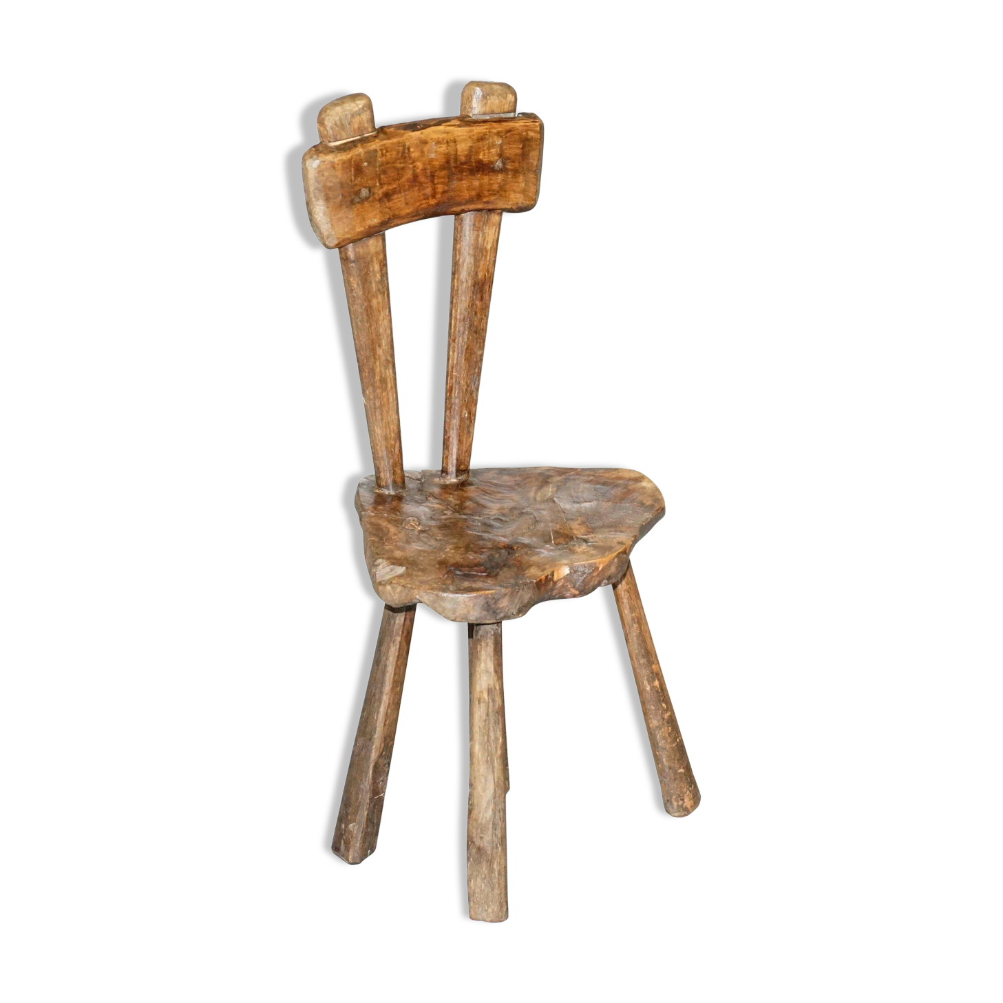 French nursing chair hand-carved in chestnut around 1760